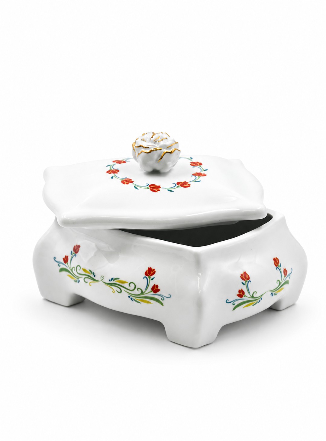 Шкатулка «с розой» Фарфор