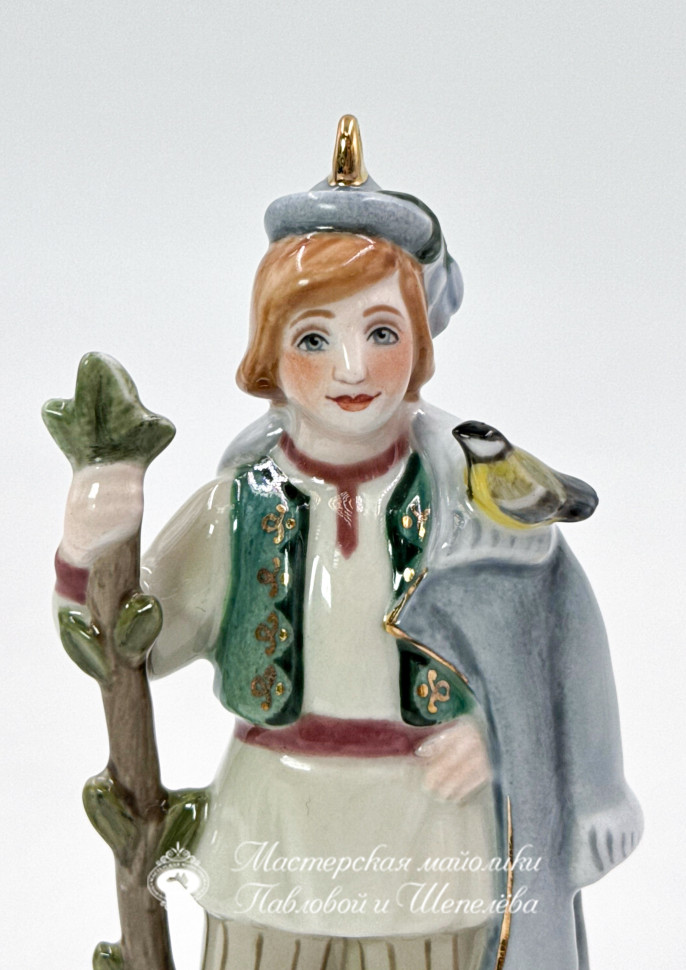 Елочная игрушка «Двенадцать месяцев. Апрель» Фарфор. 54 x 115 мм.