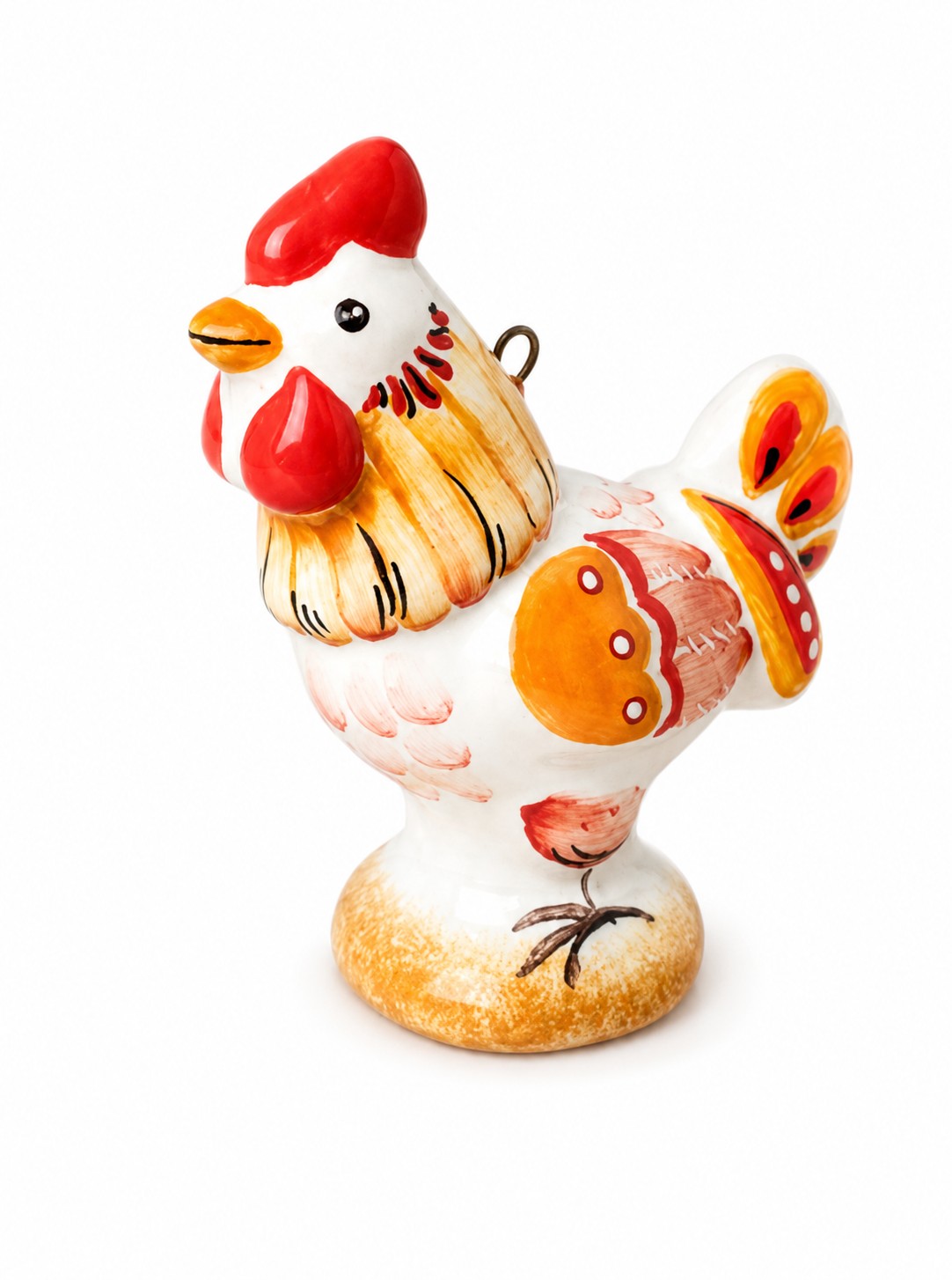 Елочная игрушка «Курочка мини» Майолика. 50 x 65 мм.