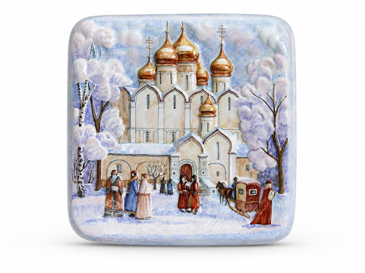Плакетка «Рельеф Успенский собор» Майолика. 218 x 223 мм.