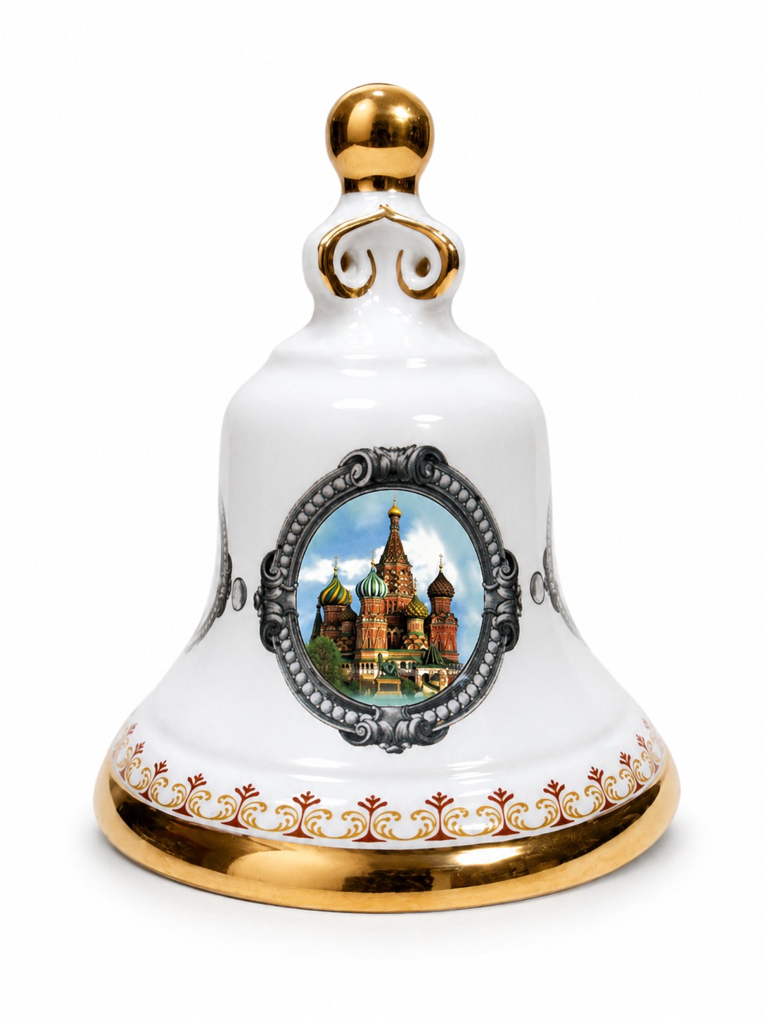 Колокол  интерьерный «Храм Василия Блаженного» Майолика. 140 x 160 мм.