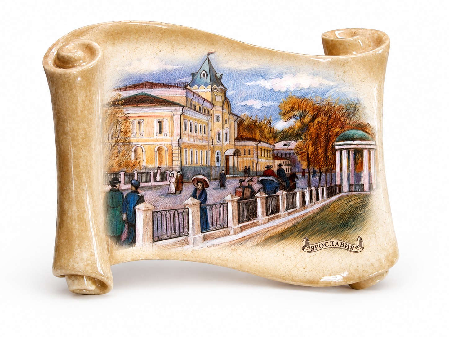 Свиток малый «Гулянья №2» Майолика. 170 x 150 мм.