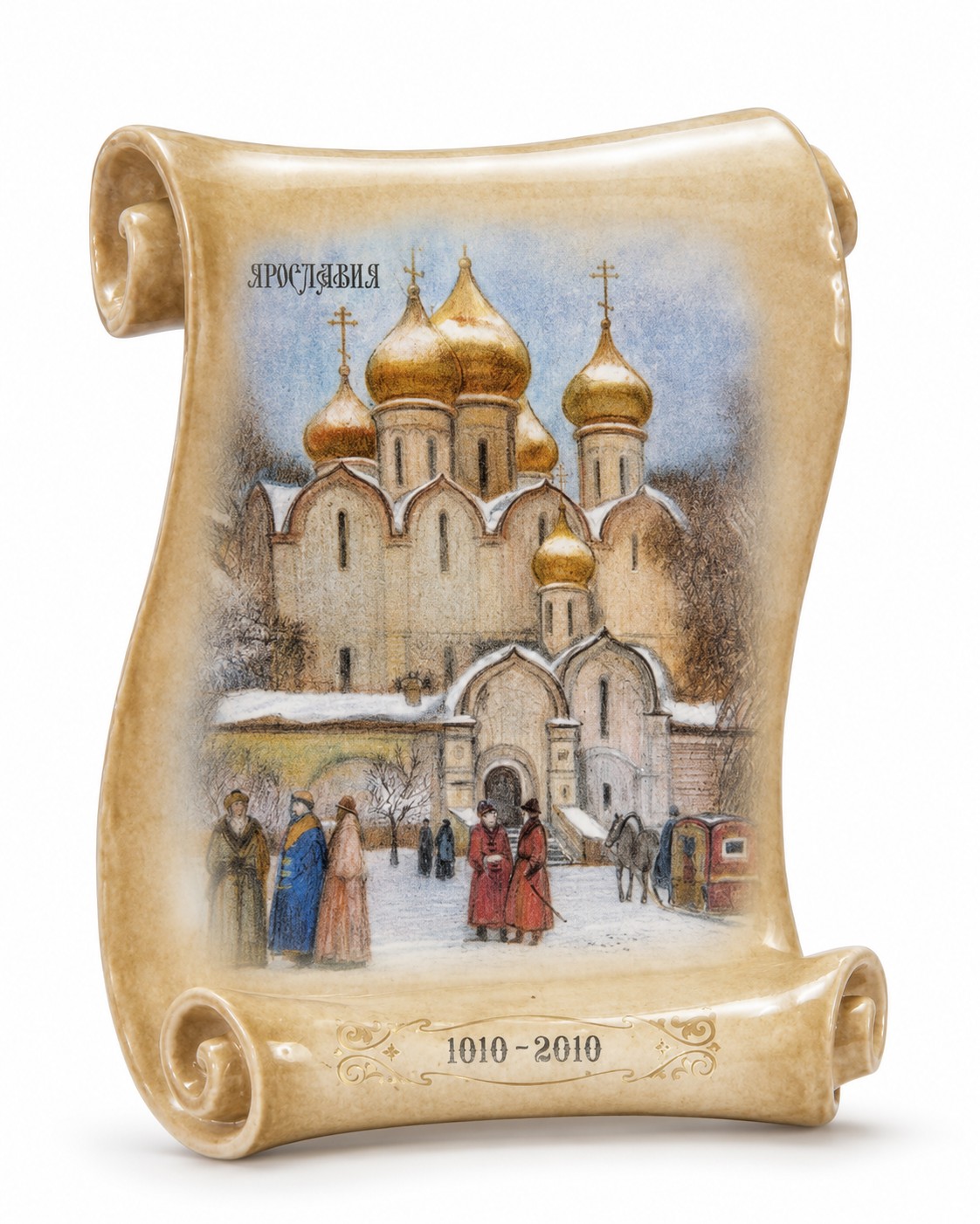 Свиток малый «Успенский собор» Майолика. 150 x 170 мм.