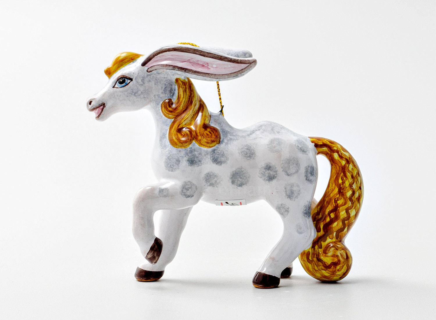 Елочная игрушка «Горбунок» Форма: Горбунок. Майолика. 110 x 95 мм.