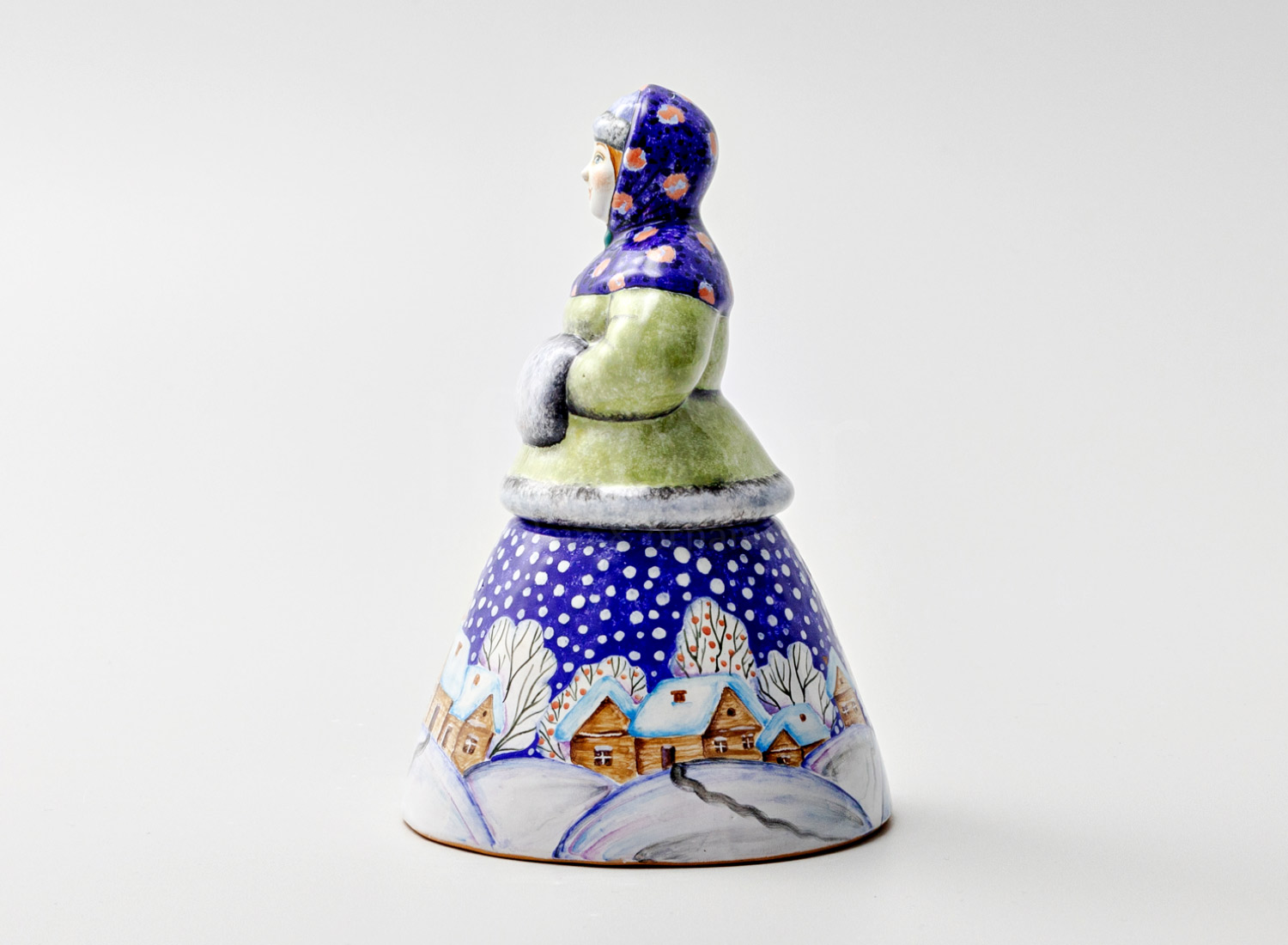 Шкатулка «Зима» Форма: Шкатулка-секрет. Майолика. 100 x 140 мм.