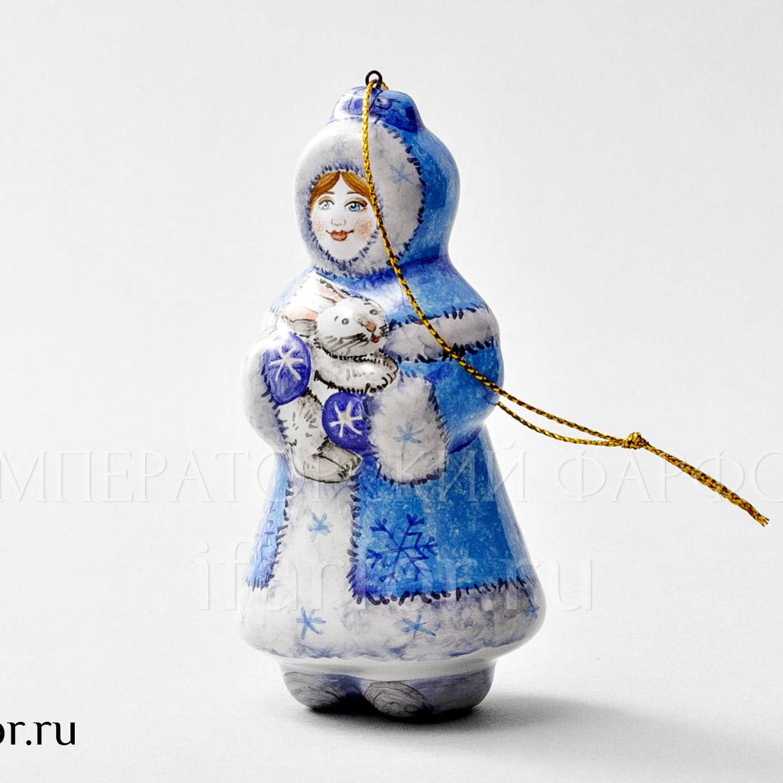 Елочная игрушка «Снегурочка» Форма: Снегурочка. Майолика. 45 x 53 x 102 мм.