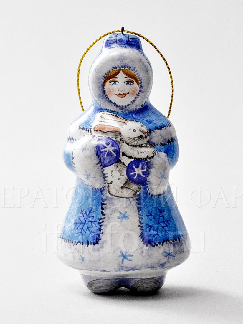 Елочная игрушка «Снегурочка» Форма: Снегурочка. Майолика. 45 x 53 x 102 мм.