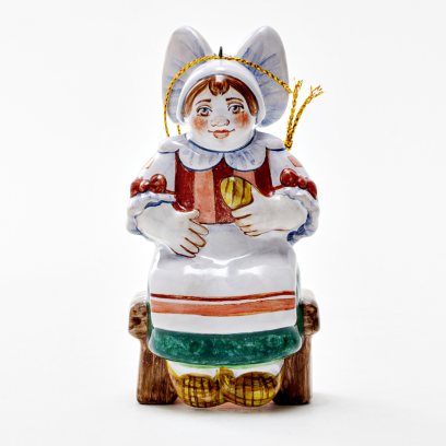 Елочная игрушка «Двенадцать месяцев. Дочка» Майолика. 50 x 90 мм.