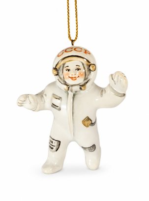 Елочная игрушка Космонавтик 80 x 60 мм.