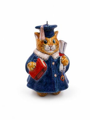 Елочная игрушка Кошечка в мантии 67 x 114 мм.