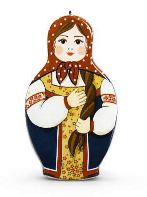 Елочная игрушка Матрешка-девочка 53 x 93 мм.