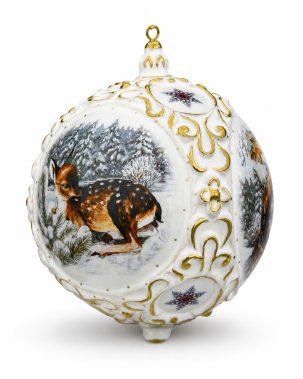 Елочная игрушка Шар средний Звери 90 x 120 мм.