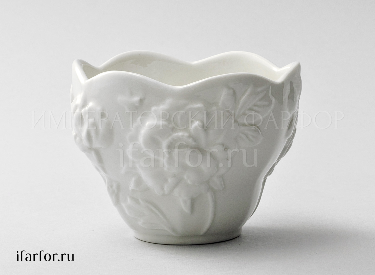 Мармеладница «Цветочный рельеф Ivory» Форма: Мармеладница. Фарфор. 90 x 80 мм.