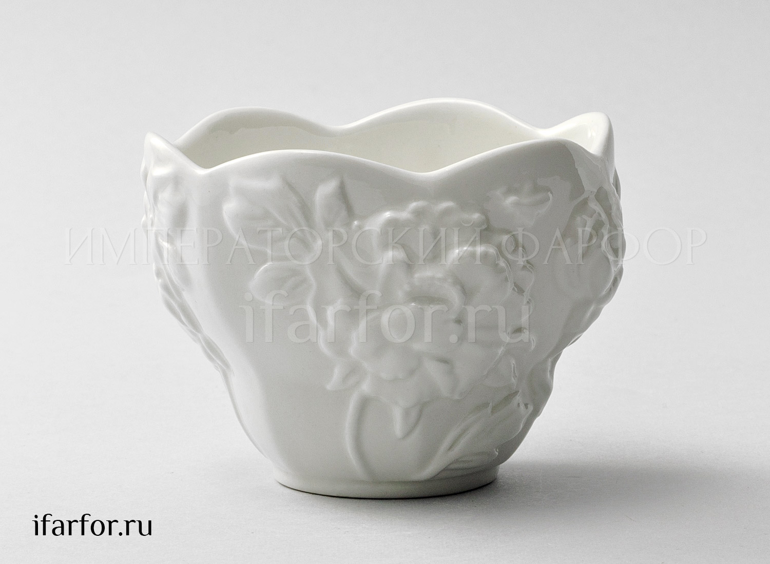 Мармеладница «Цветочный рельеф Ivory» Форма: Мармеладница. Фарфор. 90 x 80 мм.
