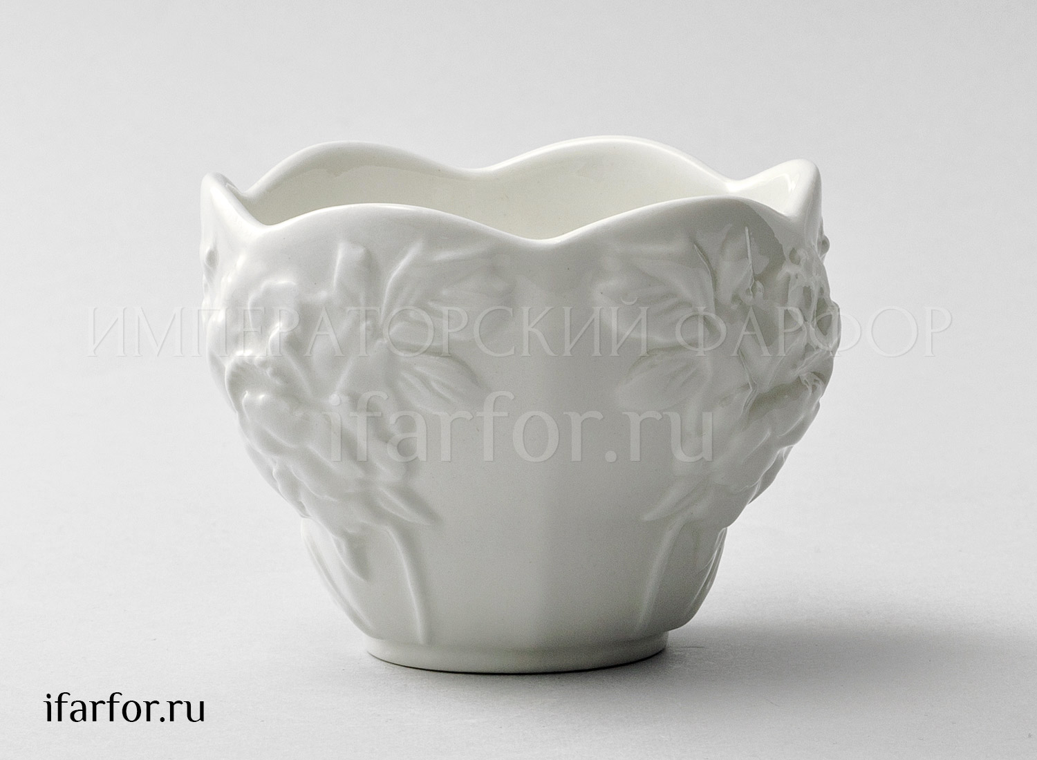 Мармеладница «Цветочный рельеф Ivory» Форма: Мармеладница. Фарфор. 90 x 80 мм.