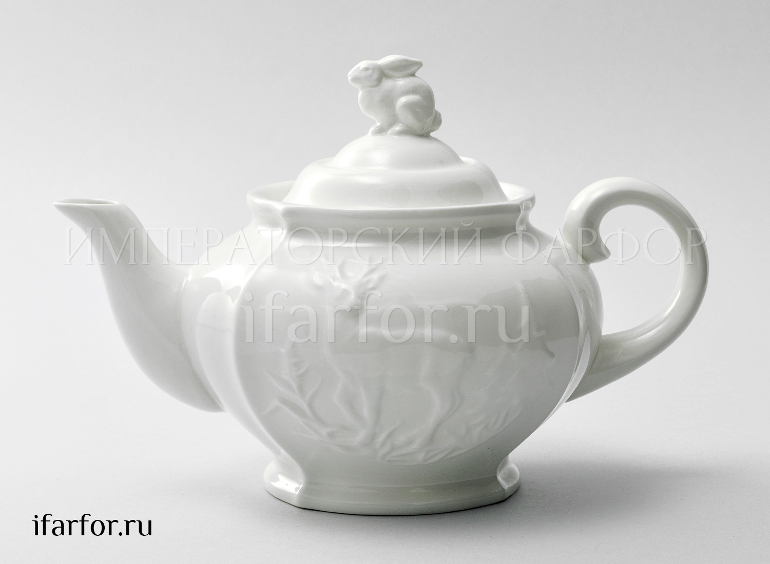Чайник заварочный «Рельеф Охотничий Ivory» Фарфор. 840 мл.