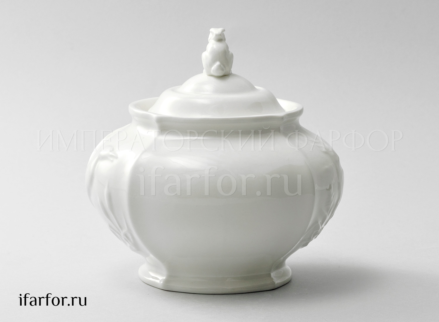 Сахарница «Рельеф Охотничий Ivory» Фарфор. 700 мл.