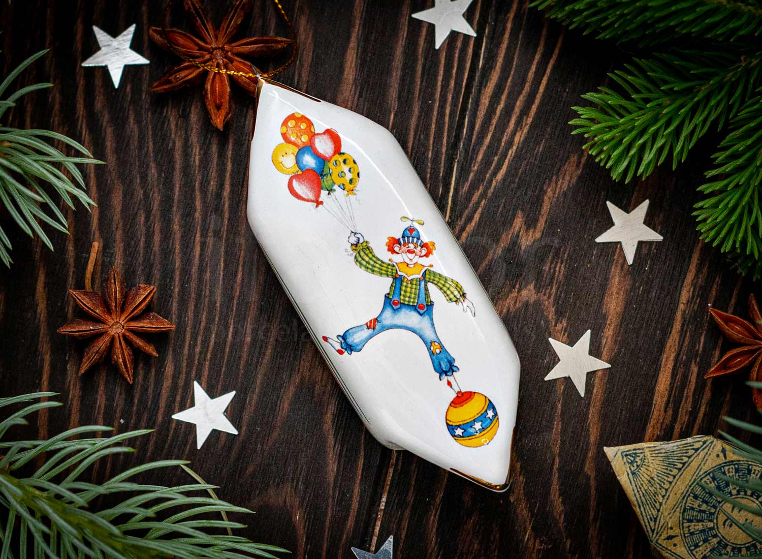 Елочная игрушка «Конфета 8» Форма: Конфета 8. Майолика. 35 x 105 мм.