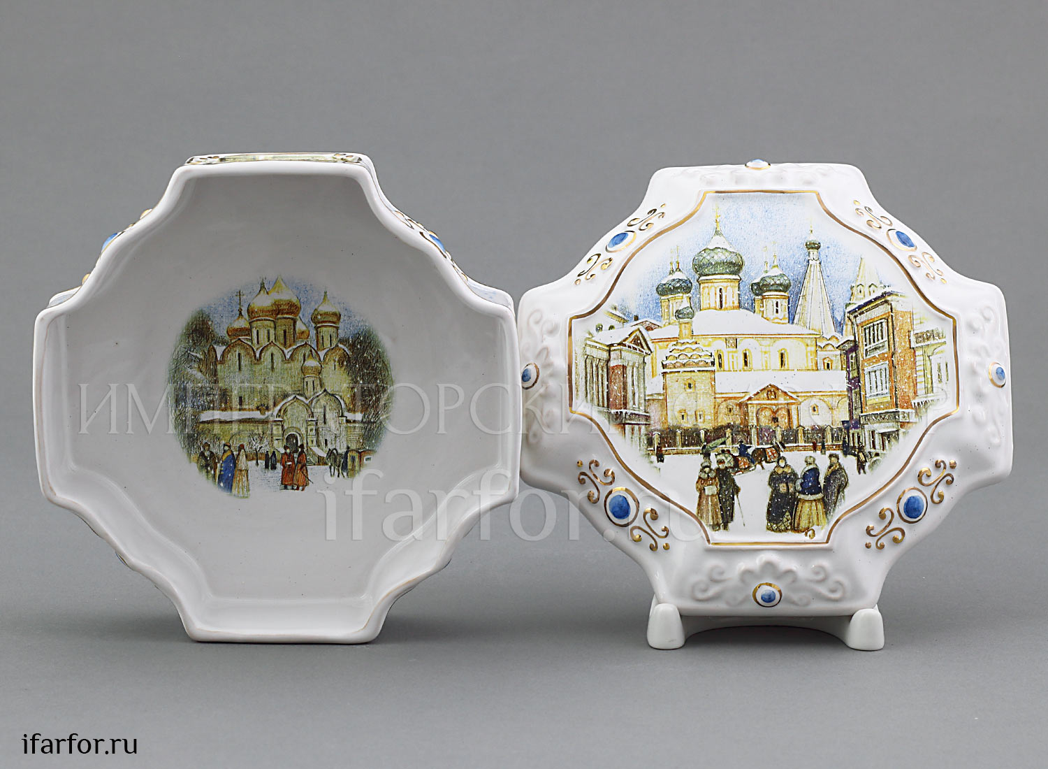 Шкатулка «Ярославль» Форма: Рельефная. Майолика. 160 x 65 мм.