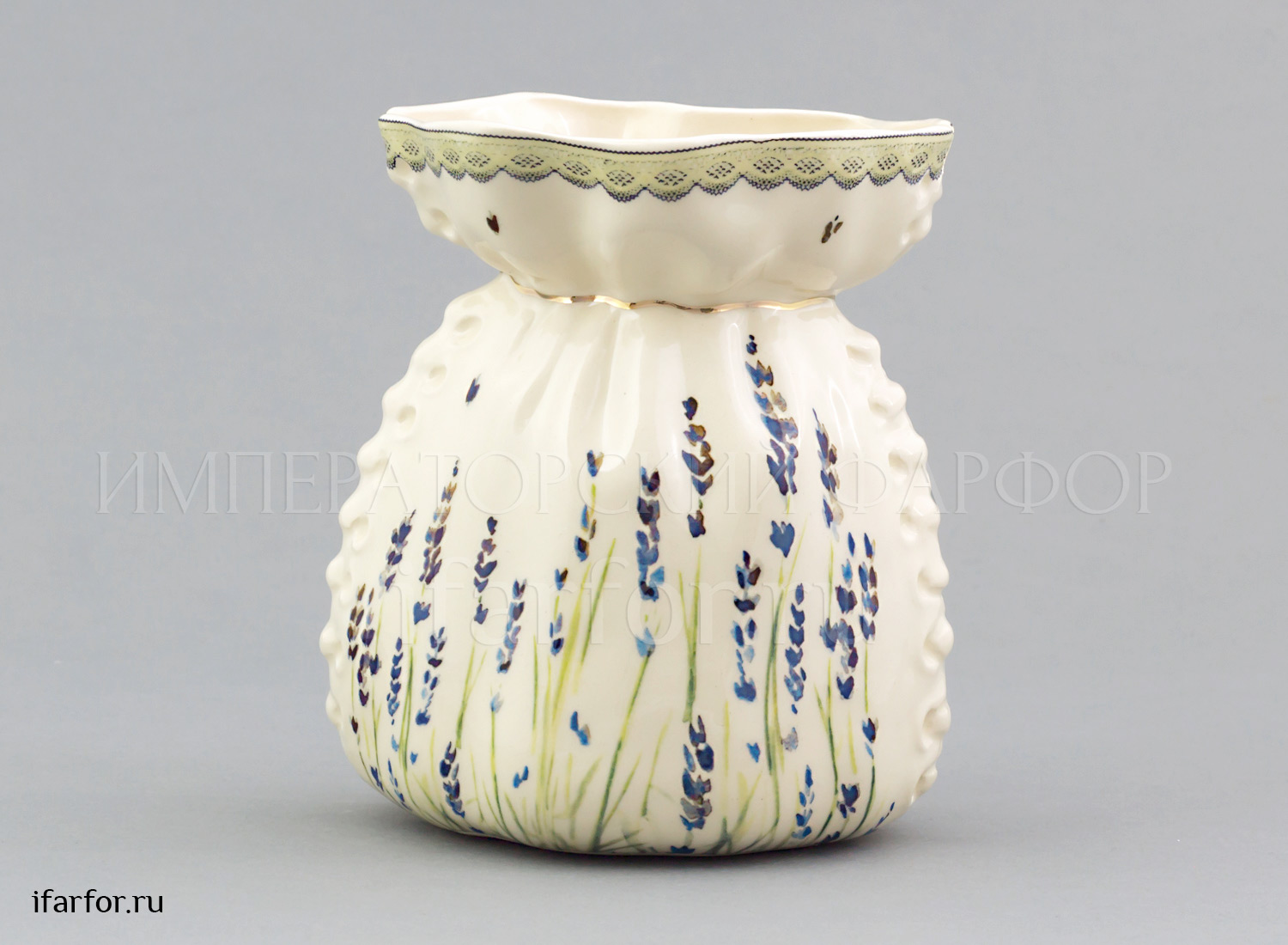 Ваза «Лаванда» Форма: Мешочек средний. Майолика. 105 x 145 мм.