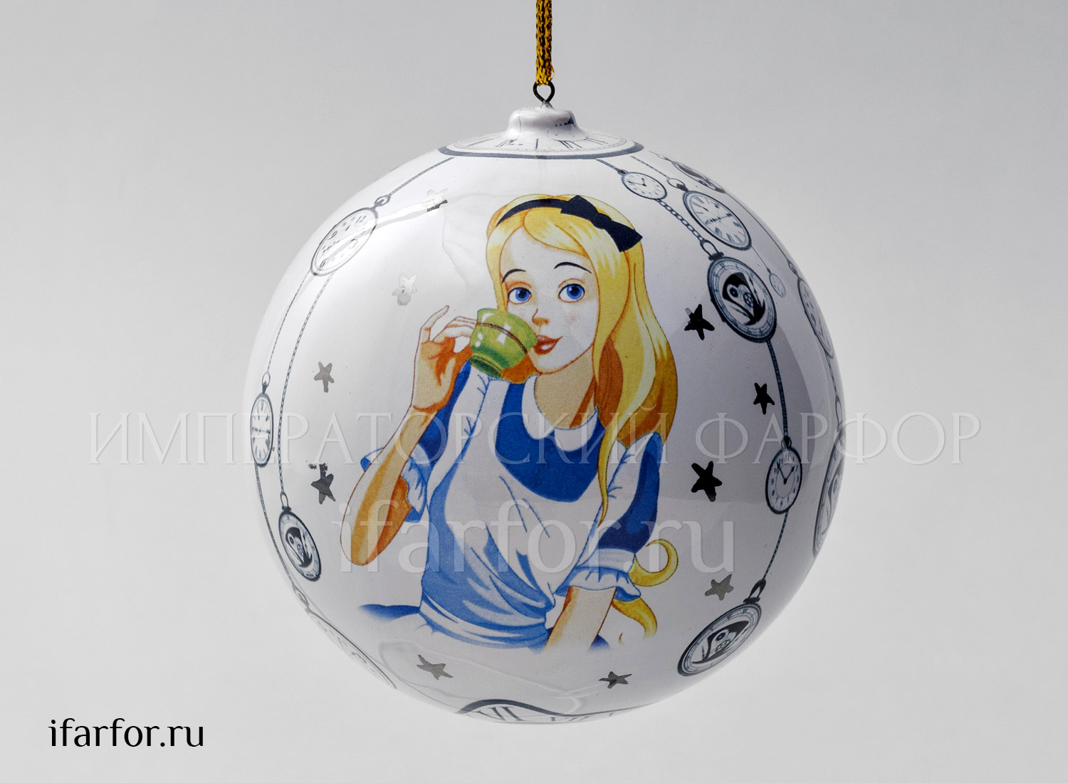 Елочная игрушка «Шар средний гладкий» Форма: Шар средний гладкий. Майолика. 85 x 85 x 97 мм.