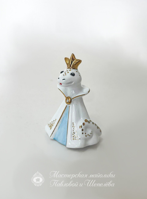 Елочная игрушка «Змейка» Фарфор. 58 x 40 мм.