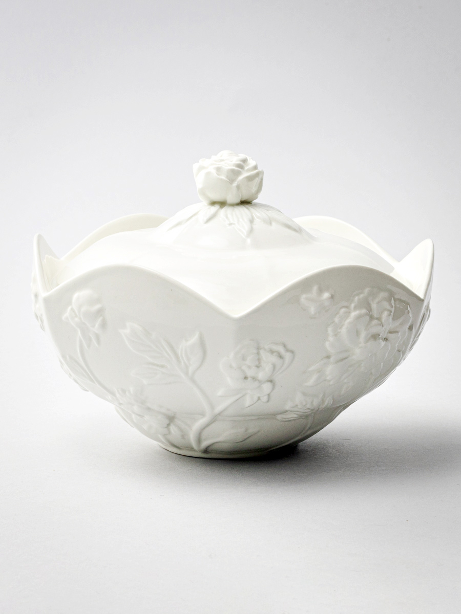 Конфетница «Цветочный рельеф Ivory» Фарфор