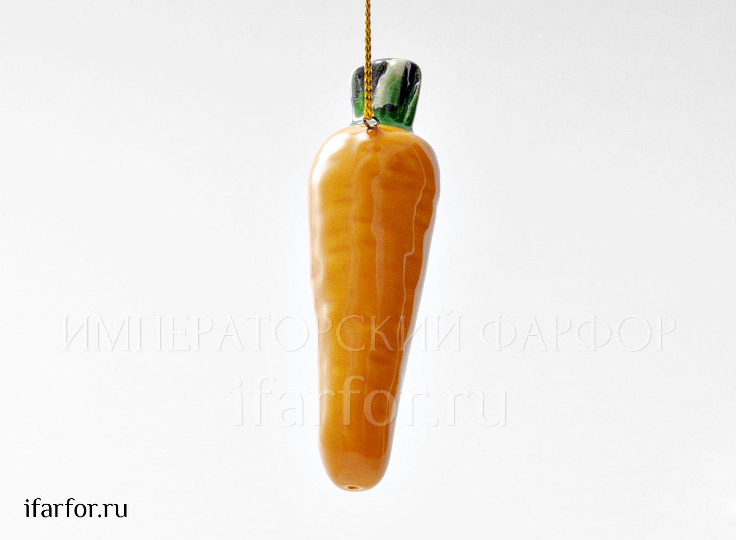 Елочная игрушка «Морковь мини» Форма: Морковь мини. Майолика. 25 x 85 мм.