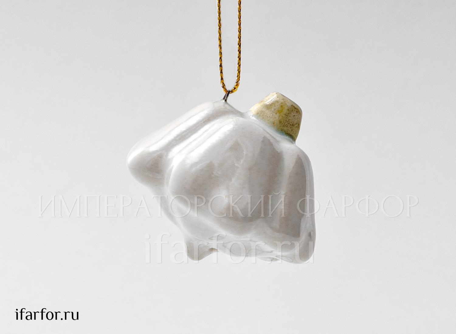 Елочная игрушка «Патиссон мини» Форма: Патиссон мини. Майолика. 55 x 45 мм.