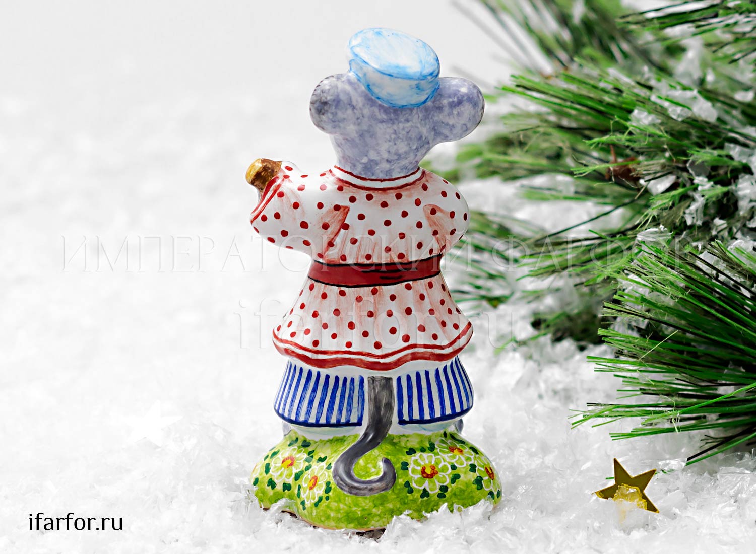 Скульптура «Мышь мальчик» Форма: Мышь мальчик. Майолика. 60 x 55 x 110 мм.
