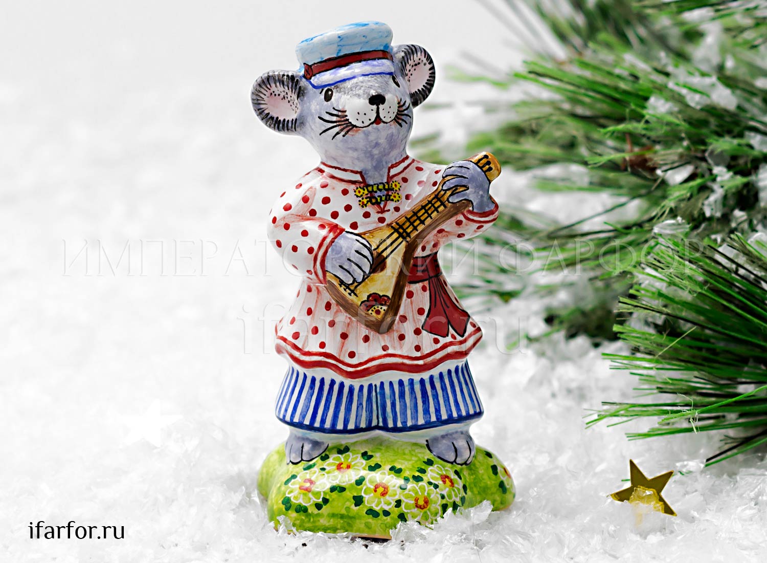 Скульптура «Мышь мальчик» Форма: Мышь мальчик. Майолика. 60 x 55 x 110 мм.