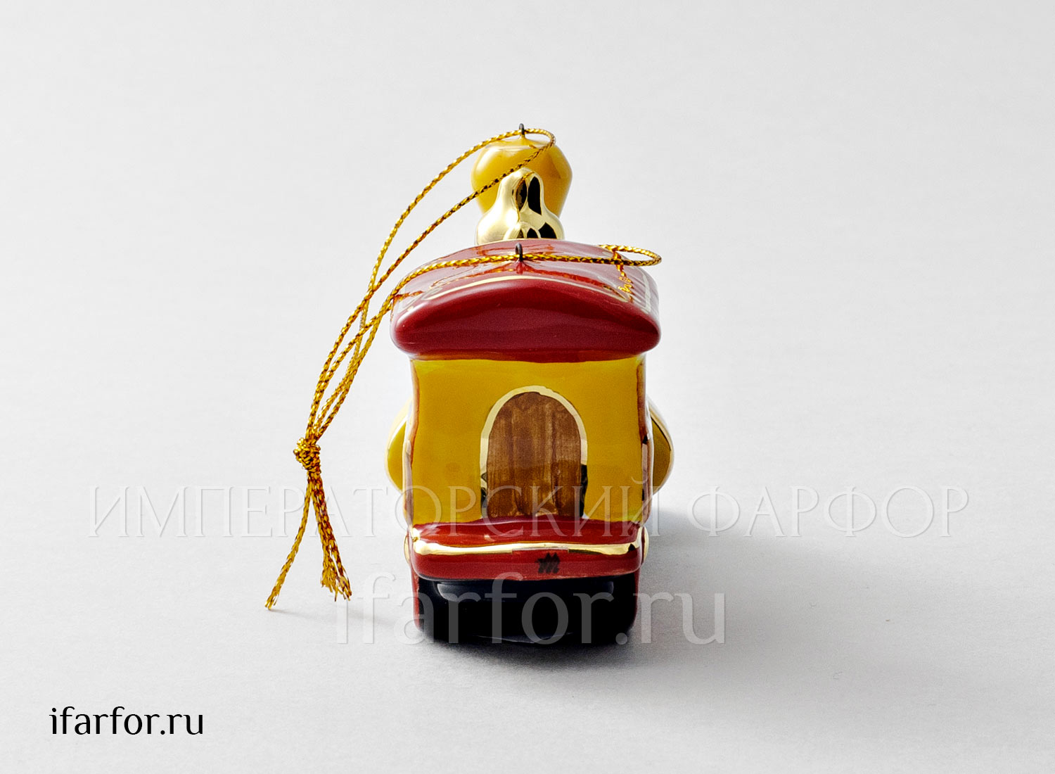 Елочная игрушка «Паровозик» Форма: Паровозик. Майолика. 120 x 70 мм.