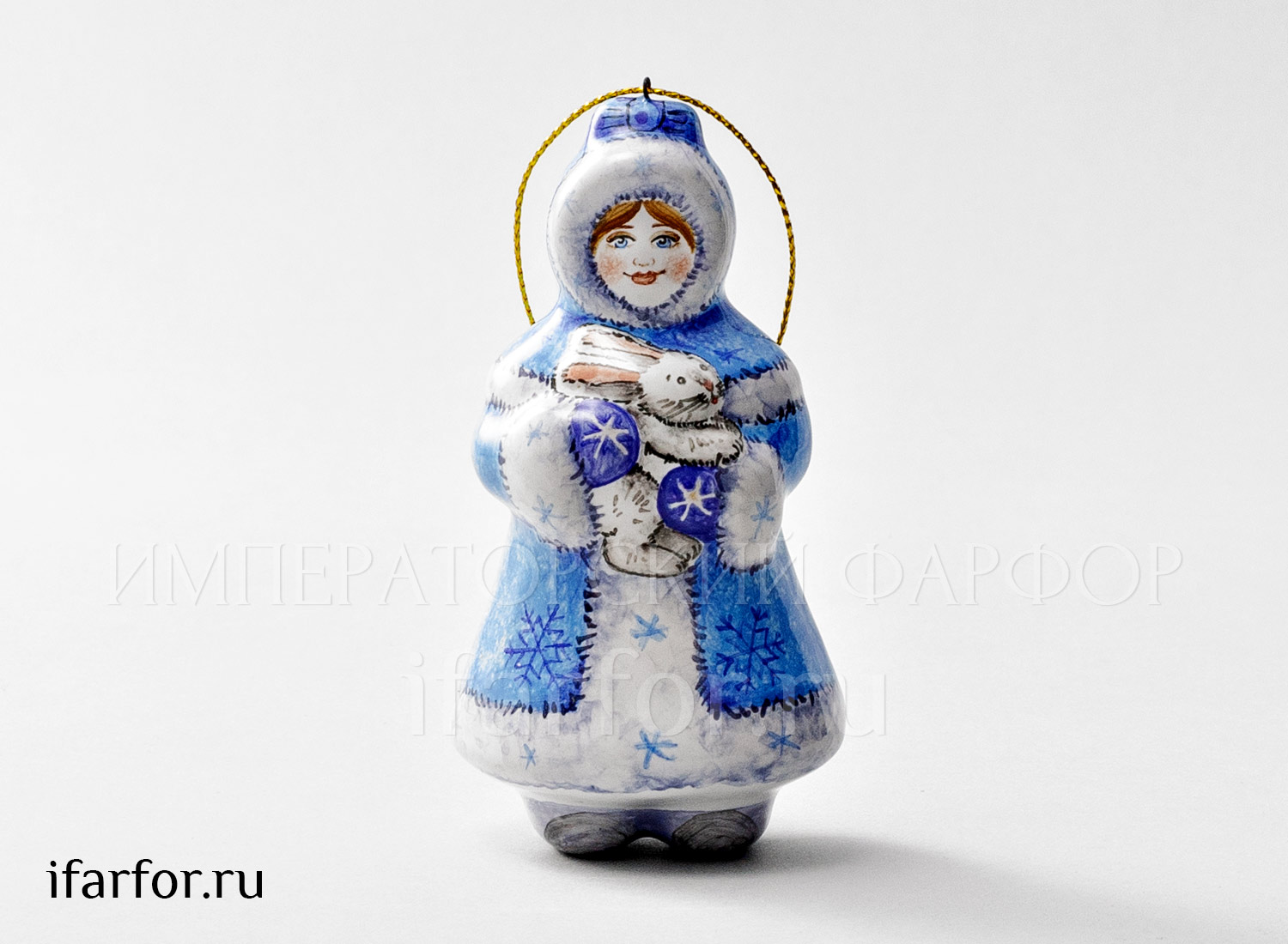 Елочная игрушка «Снегурочка» Форма: Снегурочка. Майолика. 45 x 53 x 102 мм.