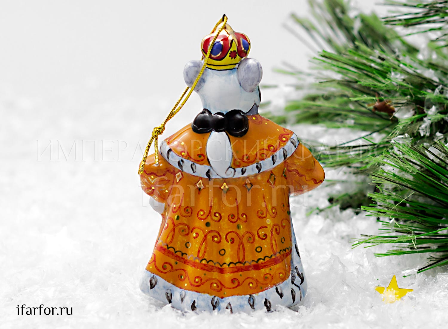 Елочная игрушка «Мышиный король» Форма: Мышиный король. Майолика. 70 x 110 мм.
