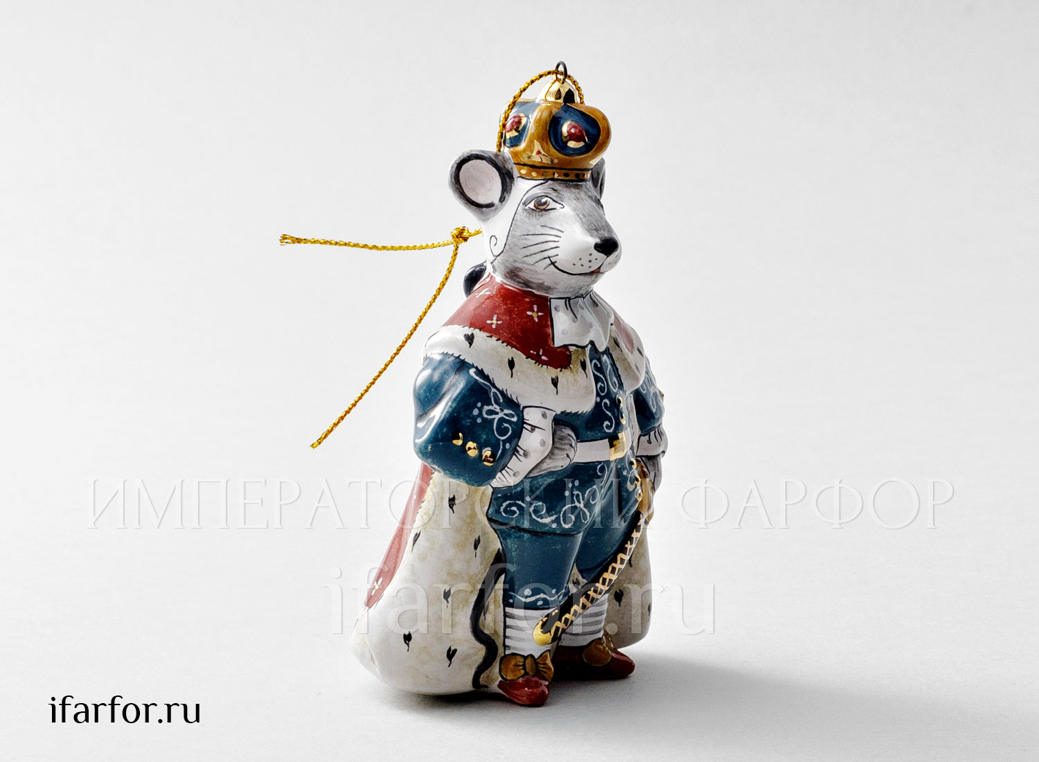 Елочная игрушка «Мышиный король» Форма: Мышиный король. Майолика. 70 x 110 мм.
