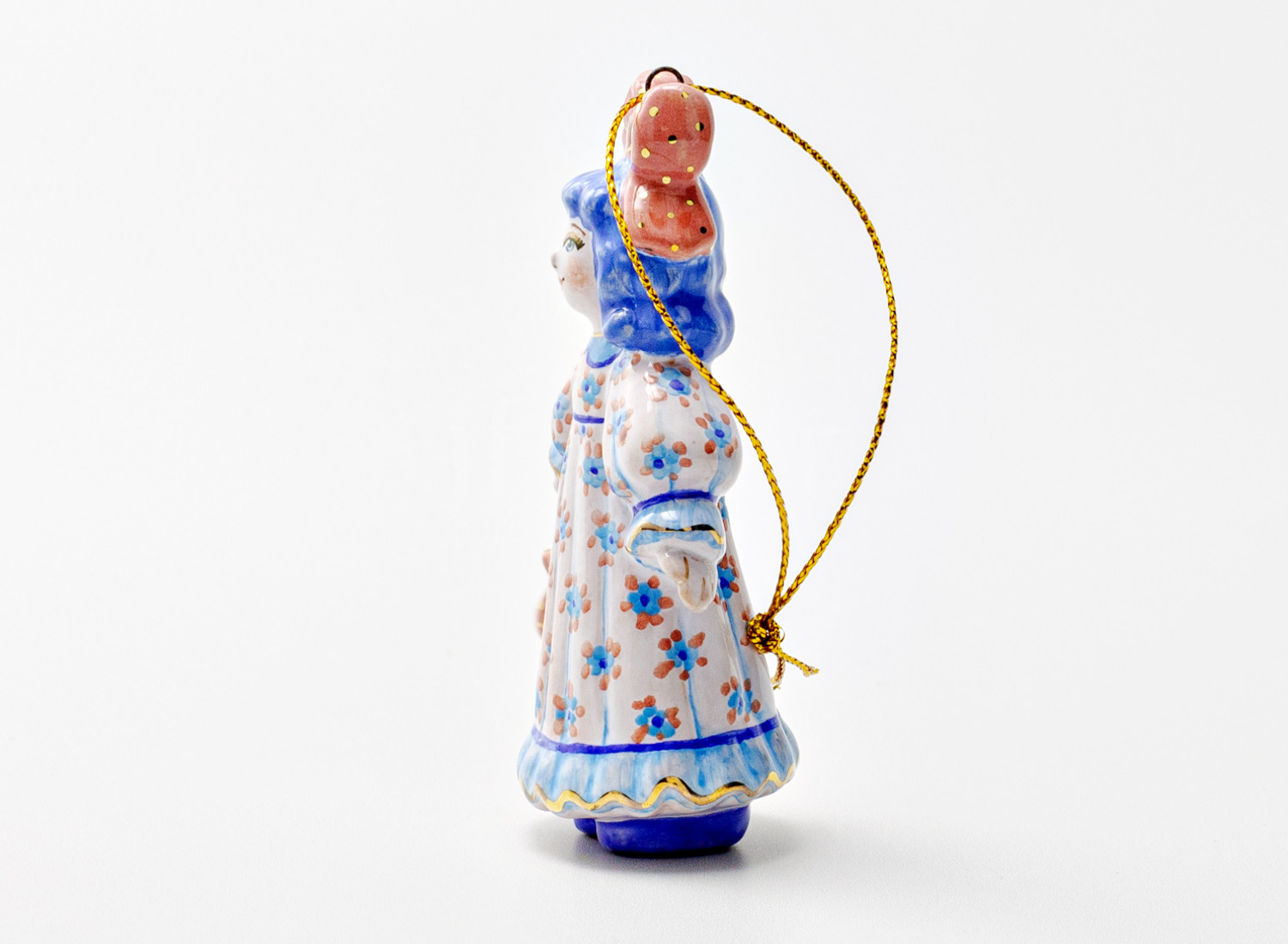 Елочная игрушка «Золотой ключик. Мальвина» Майолика. 50 x 90 мм.