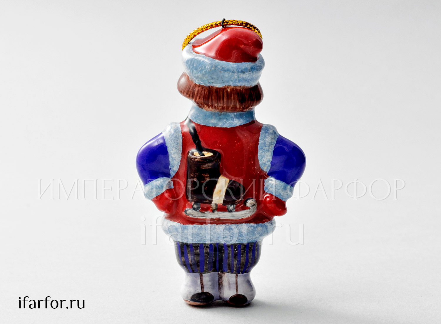 Елочная игрушка «Январь» Форма: Январь. Майолика. 55 x 95 мм.