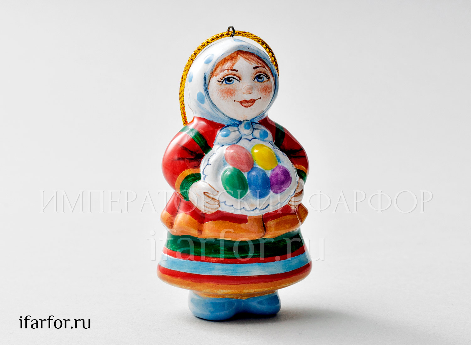 Елочная игрушка «Апрель» Форма: Апрель. Майолика. 50 x 80 мм.