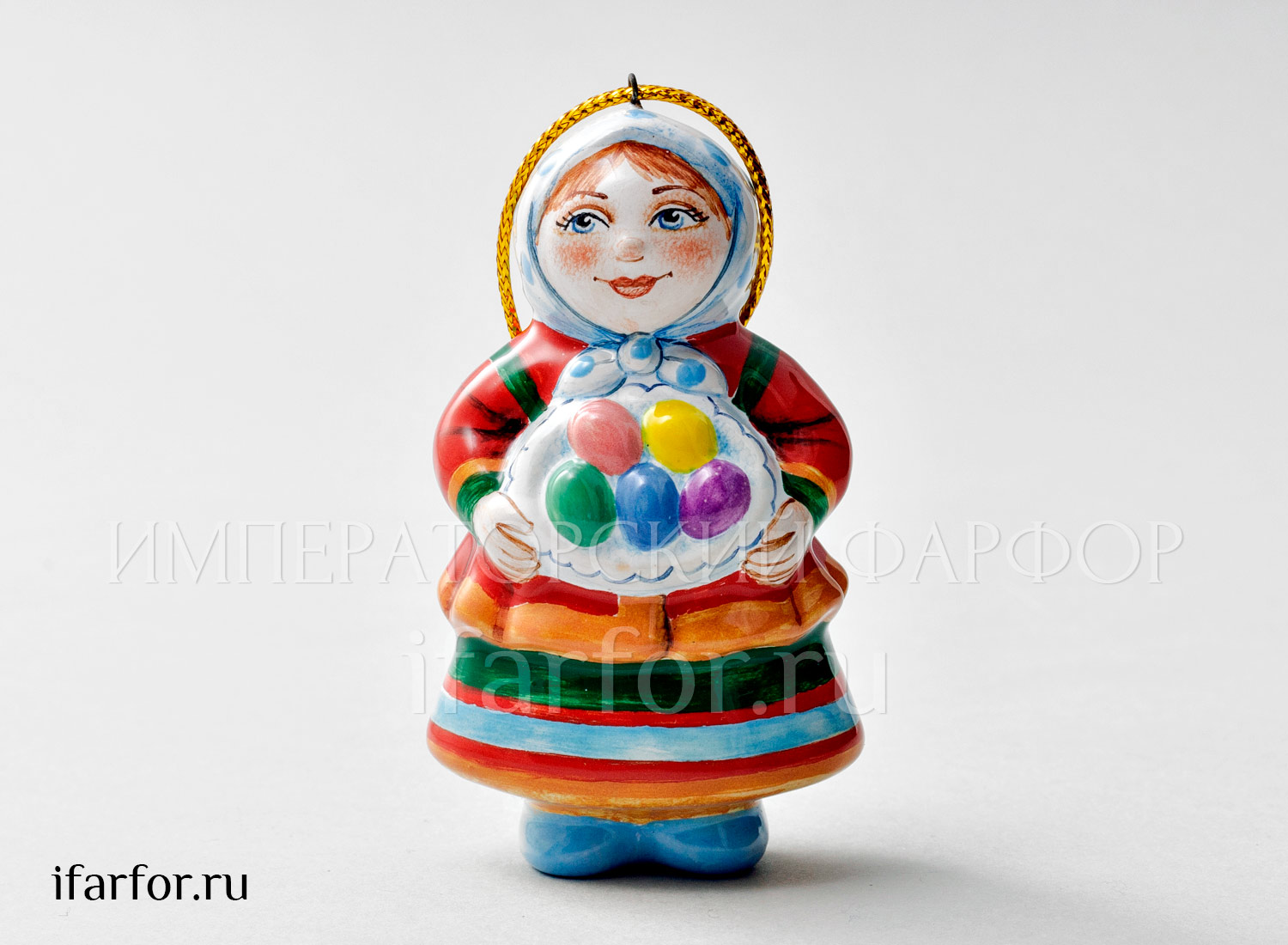 Елочная игрушка «Апрель» Форма: Апрель. Майолика. 50 x 80 мм.