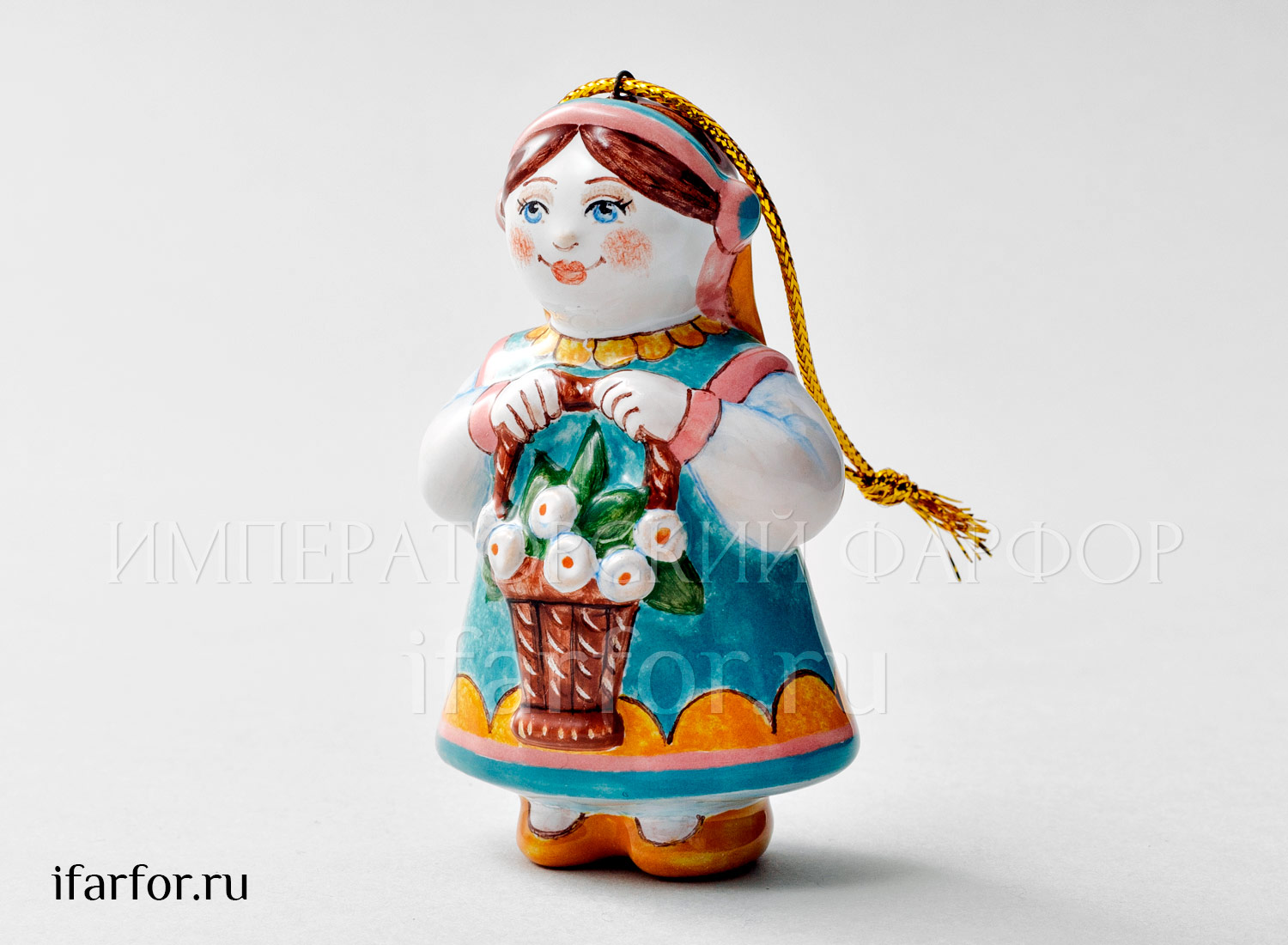 Елочная игрушка «Май» Форма: Май. Майолика. 50 x 85 мм.