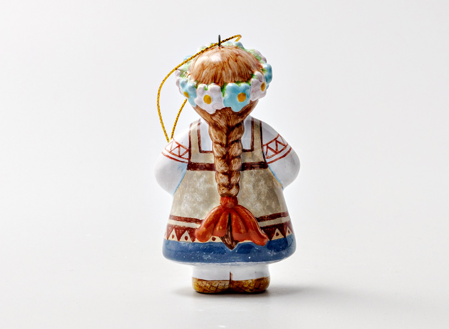 Елочная игрушка «Июнь 1» Форма: Июнь 1. Майолика. 55 x 97 мм.