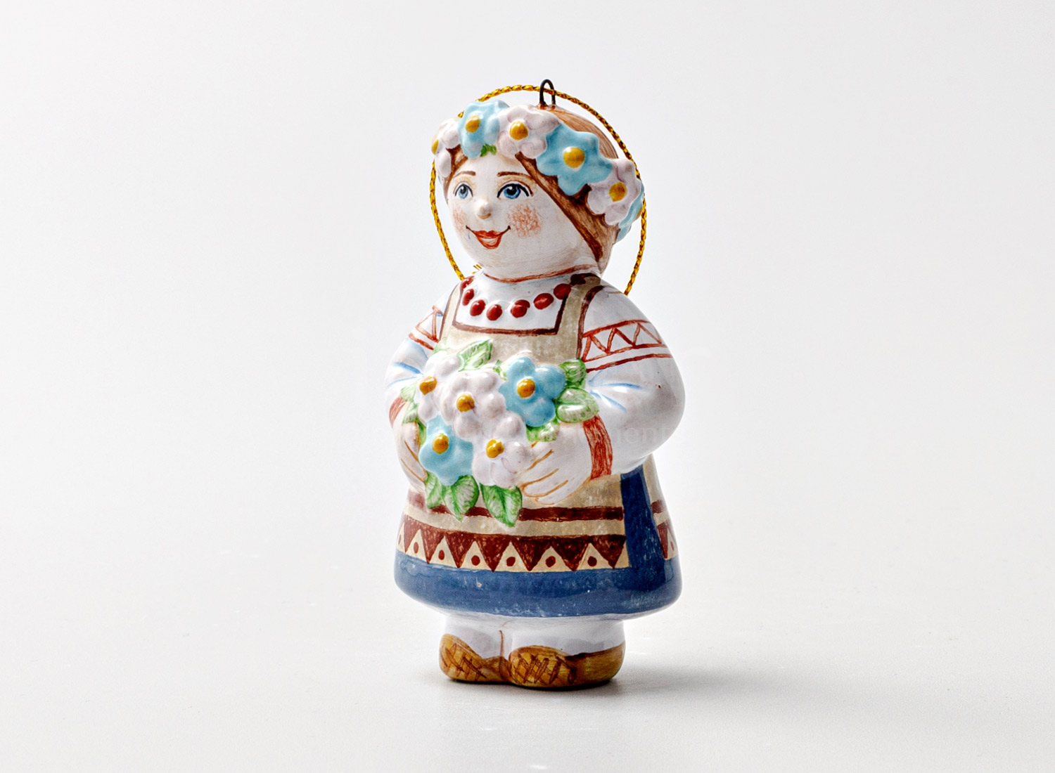 Елочная игрушка «Июнь 1» Форма: Июнь 1. Майолика. 55 x 97 мм.
