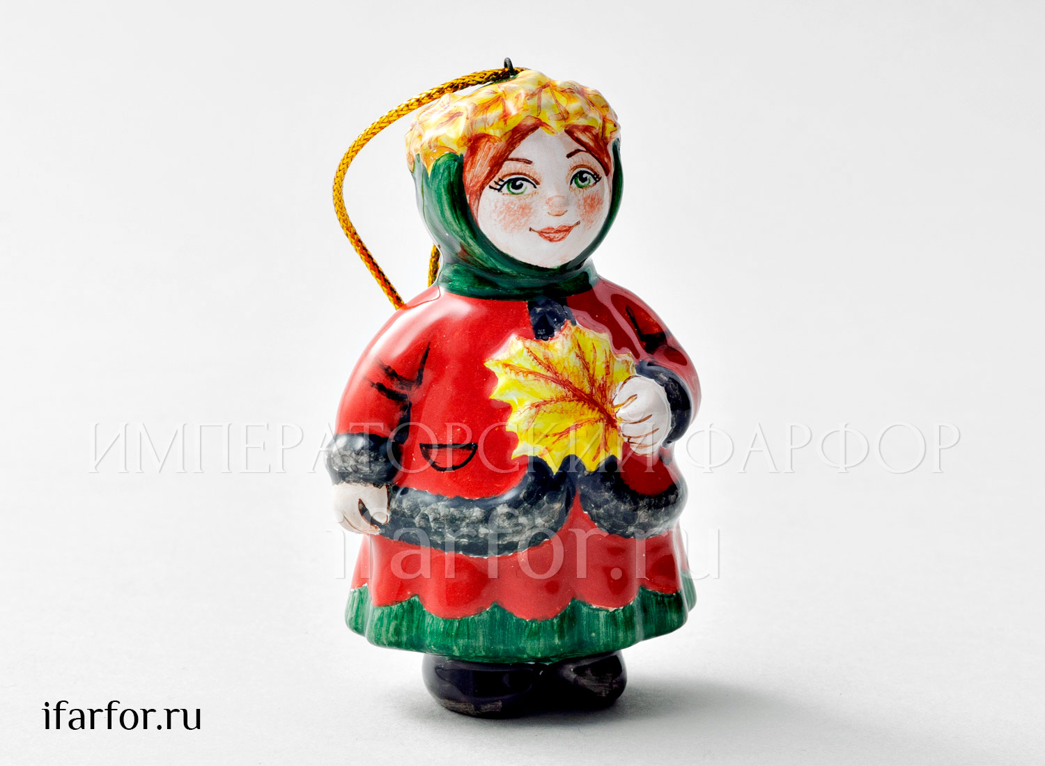 Елочная игрушка «Октябрь» Форма: Октябрь. Майолика. 55 x 85 мм.