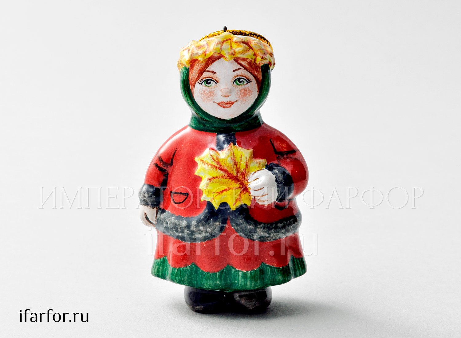 Елочная игрушка «Октябрь» Форма: Октябрь. Майолика. 55 x 85 мм.