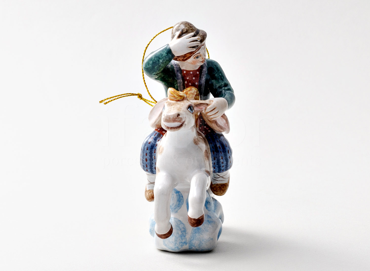 Елочная игрушка «Конек-Горбунок» Форма: Конек-Горбунок. Майолика. 115 x 123 мм.