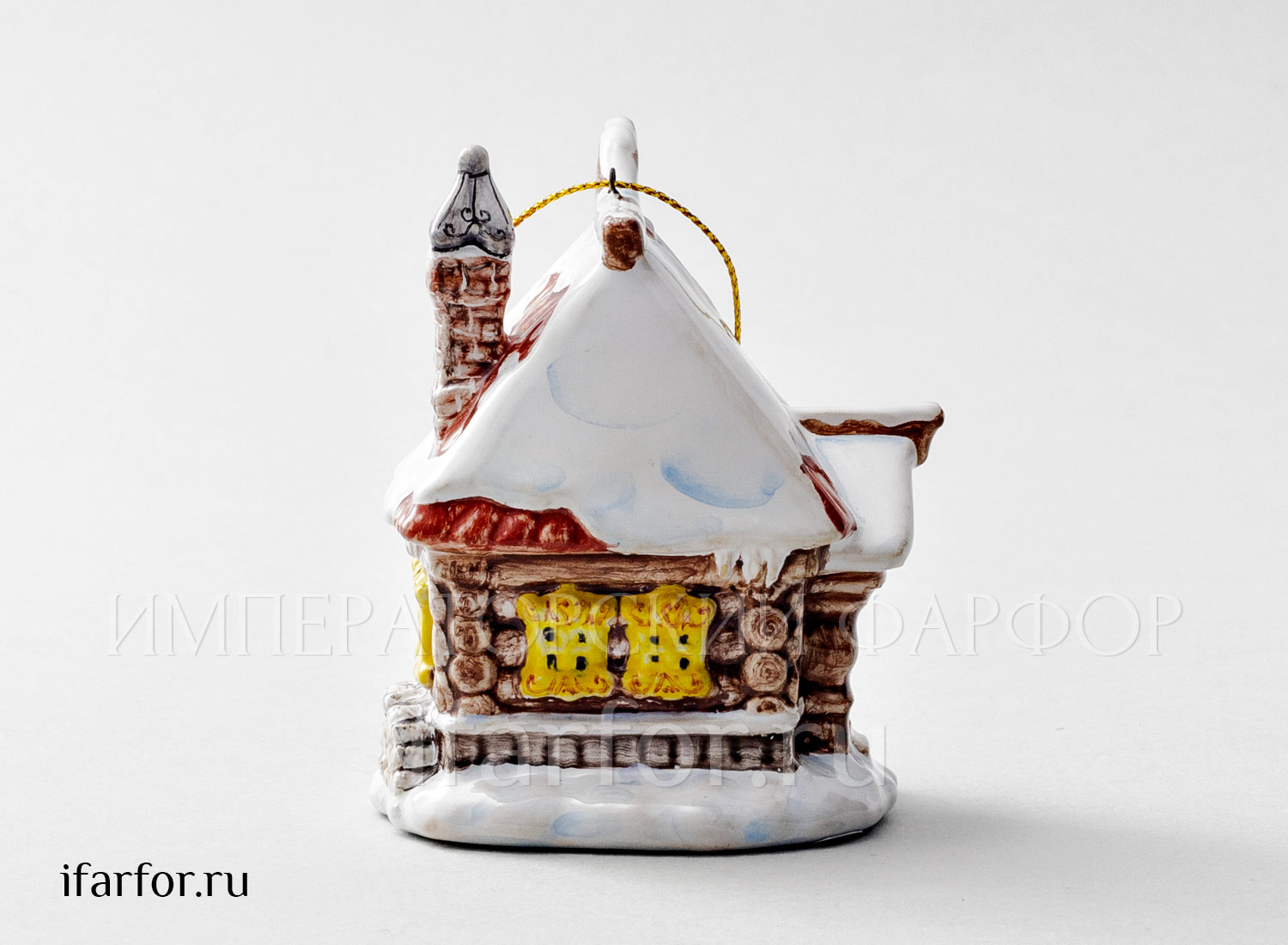 Елочная игрушка «Избушка» Форма: Избушка. Майолика. 97 мм.