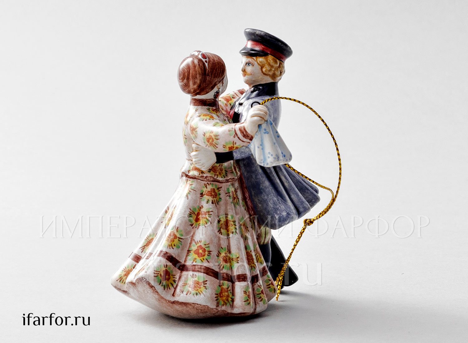 Елочная игрушка «Кадриль» Форма: Кадриль. Майолика. 75 x 90 мм.