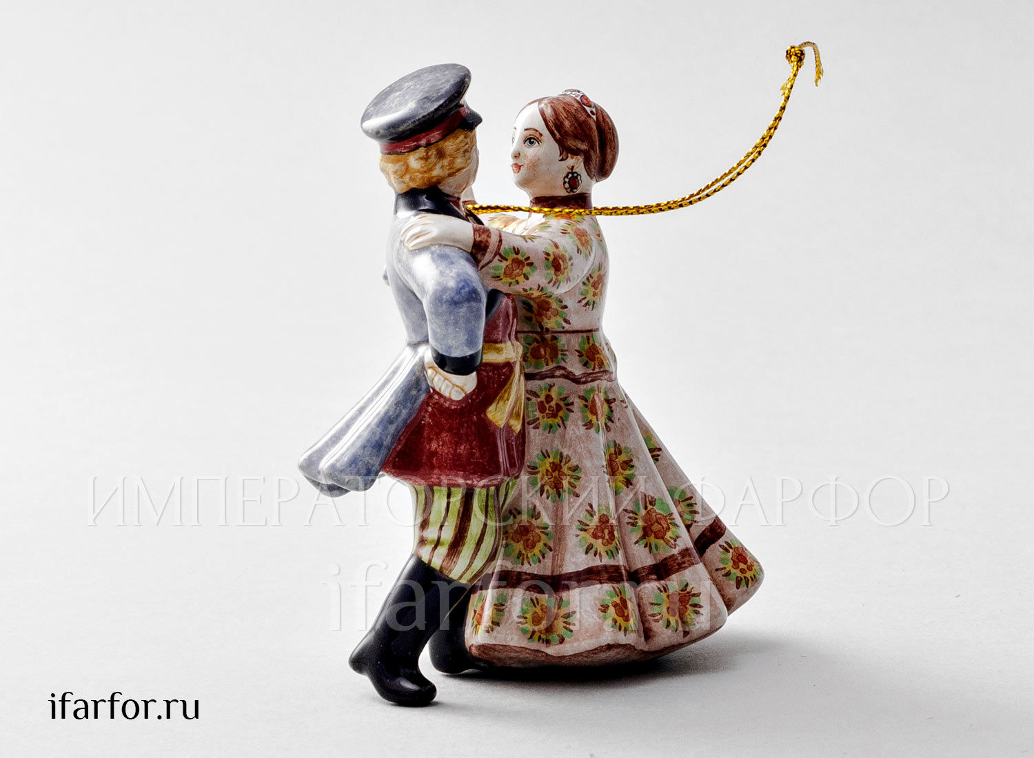 Елочная игрушка «Кадриль» Форма: Кадриль. Майолика. 75 x 90 мм.