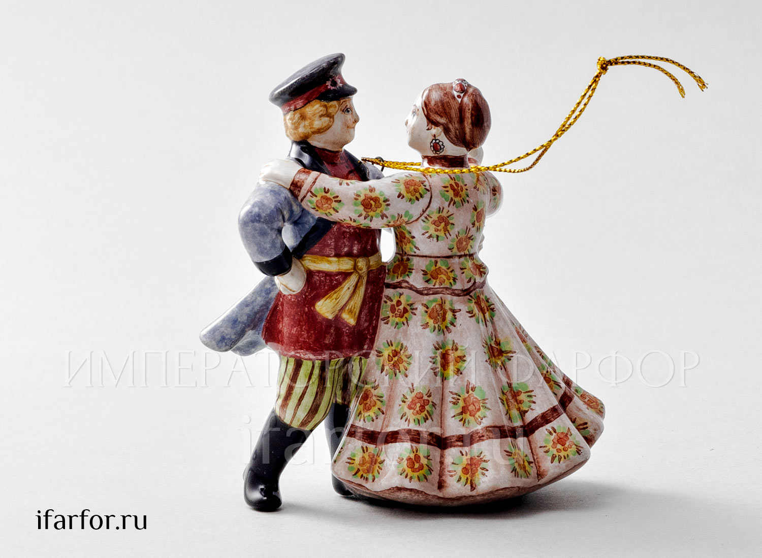 Елочная игрушка «Кадриль» Форма: Кадриль. Майолика. 75 x 90 мм.