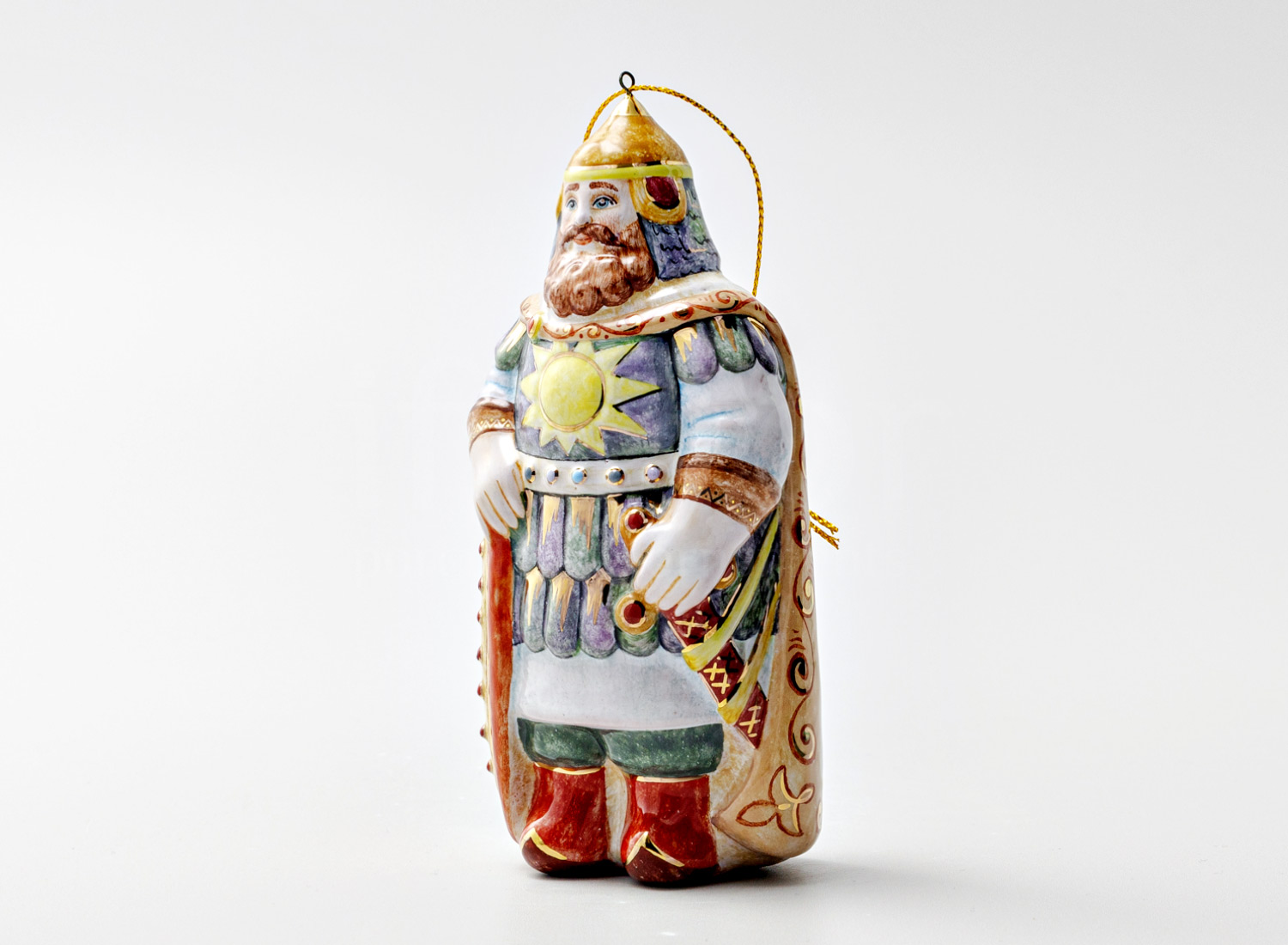 Елочная игрушка «Богатырь» Форма: Богатырь. Майолика. 65 x 130 мм.